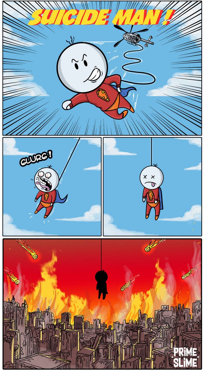 Dupla de artista faz quadrinhos absurdos com finais surpreendentes (16 fotos) 16