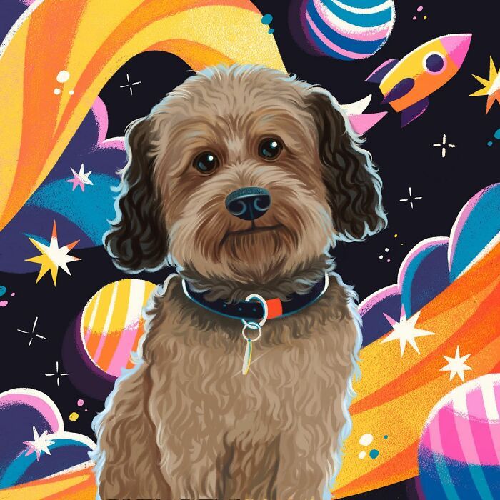36 ilustrações alegres de animais de estimação criadas por nossos artistas 15