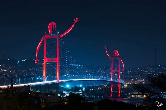 42 ilustrações criativas desenhadas em fotos cênicas por Robin Yayla 2