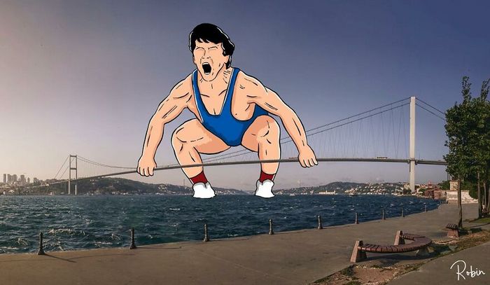 42 ilustrações criativas desenhadas em fotos cênicas por Robin Yayla 8