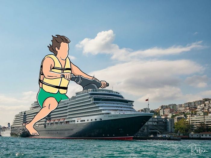 42 ilustrações criativas desenhadas em fotos cênicas por Robin Yayla 11