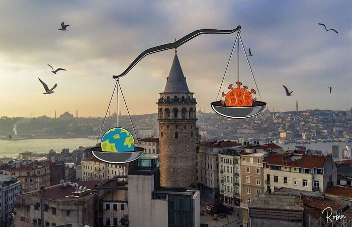 42 ilustrações criativas desenhadas em fotos cênicas por Robin Yayla 16