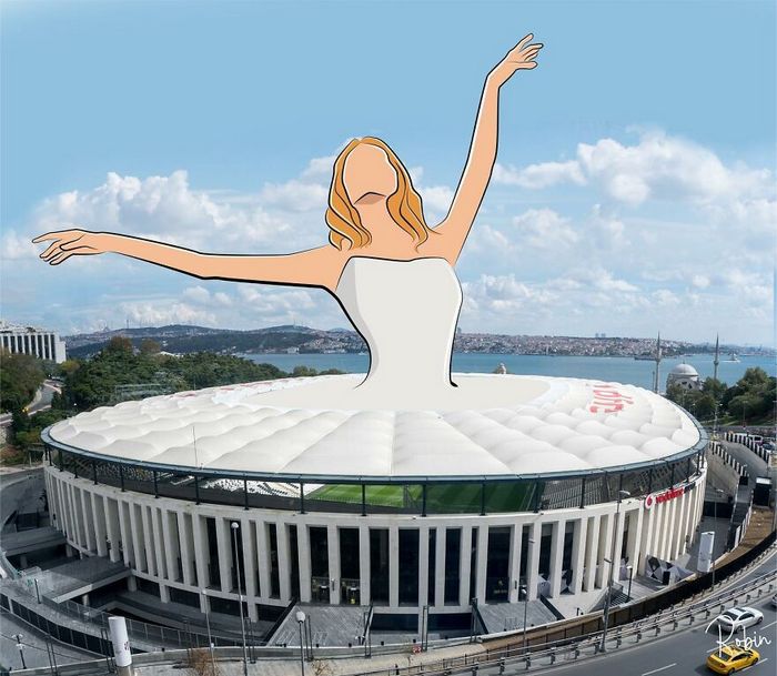 42 ilustrações criativas desenhadas em fotos cênicas por Robin Yayla 27