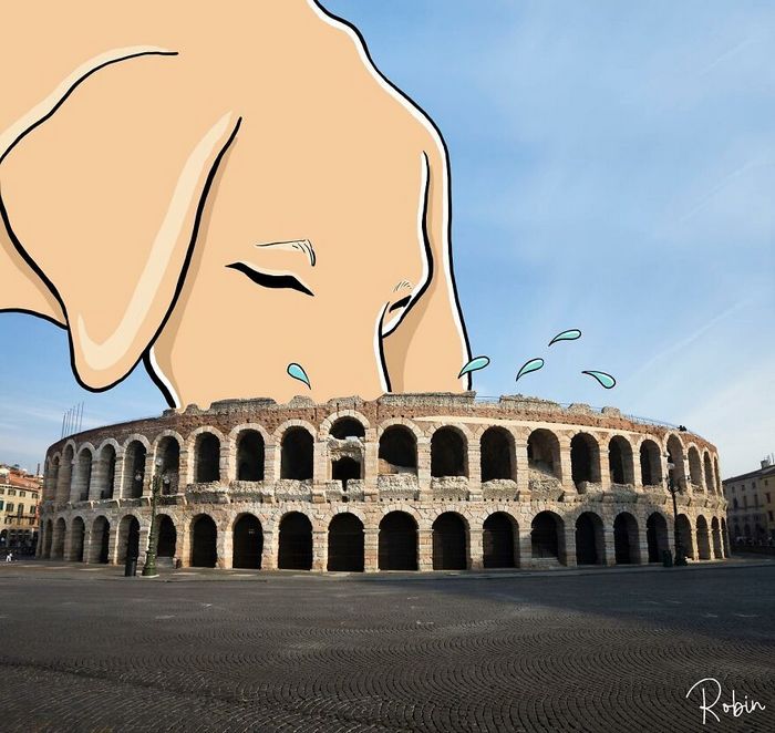 42 ilustrações criativas desenhadas em fotos cênicas por Robin Yayla 31