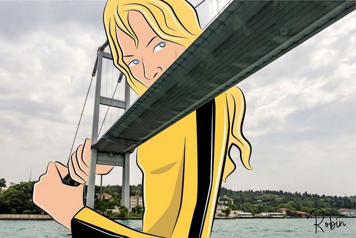 42 ilustrações criativas desenhadas em fotos cênicas por Robin Yayla 34