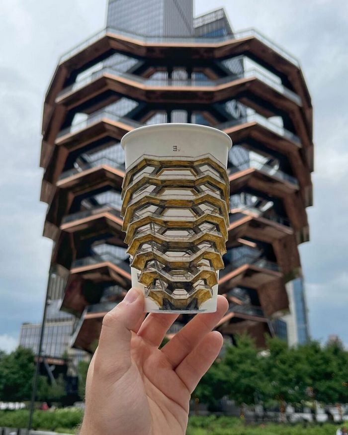 40 ilustrações que este artista desenhou em copos de papel enquanto viajava pelo mundo 34