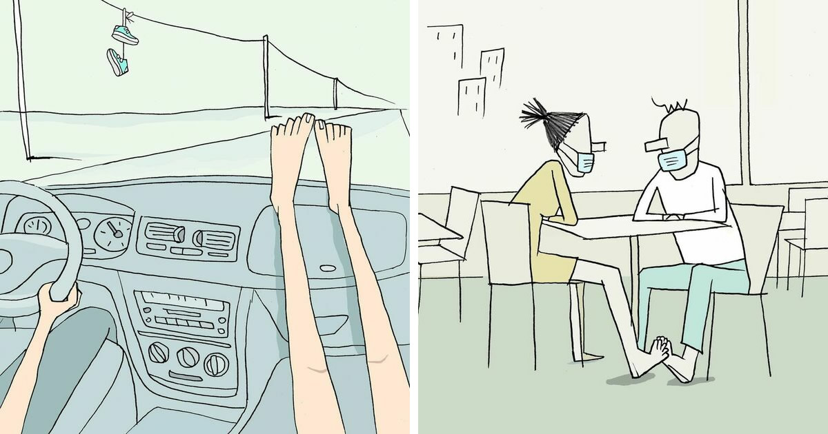 36 ilustrações que tornam as situações mundanas surreais por este artista israelense