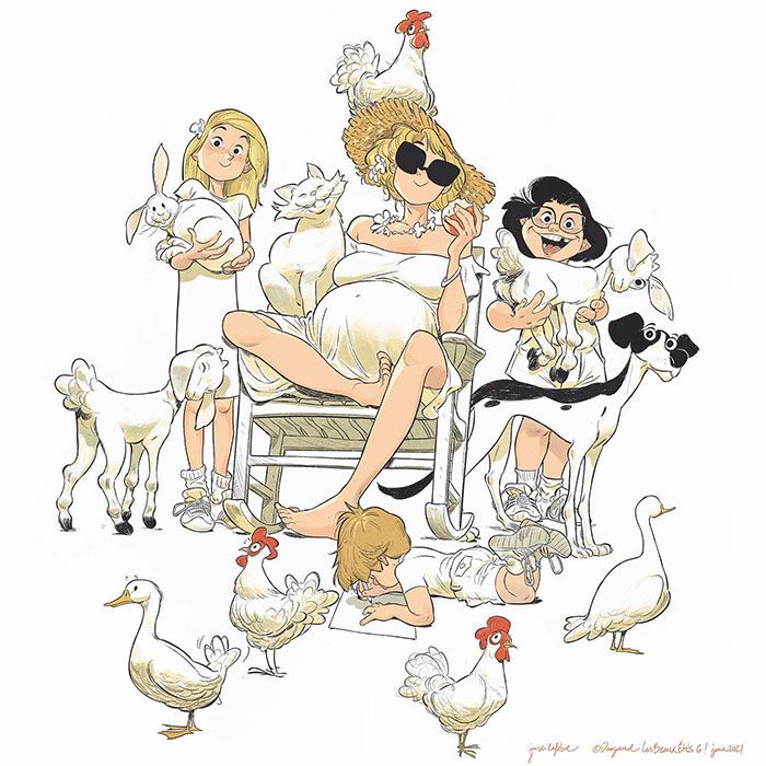 Artista captura perfeitamente a essência de uma família amorosa (37 ilustrações) 29