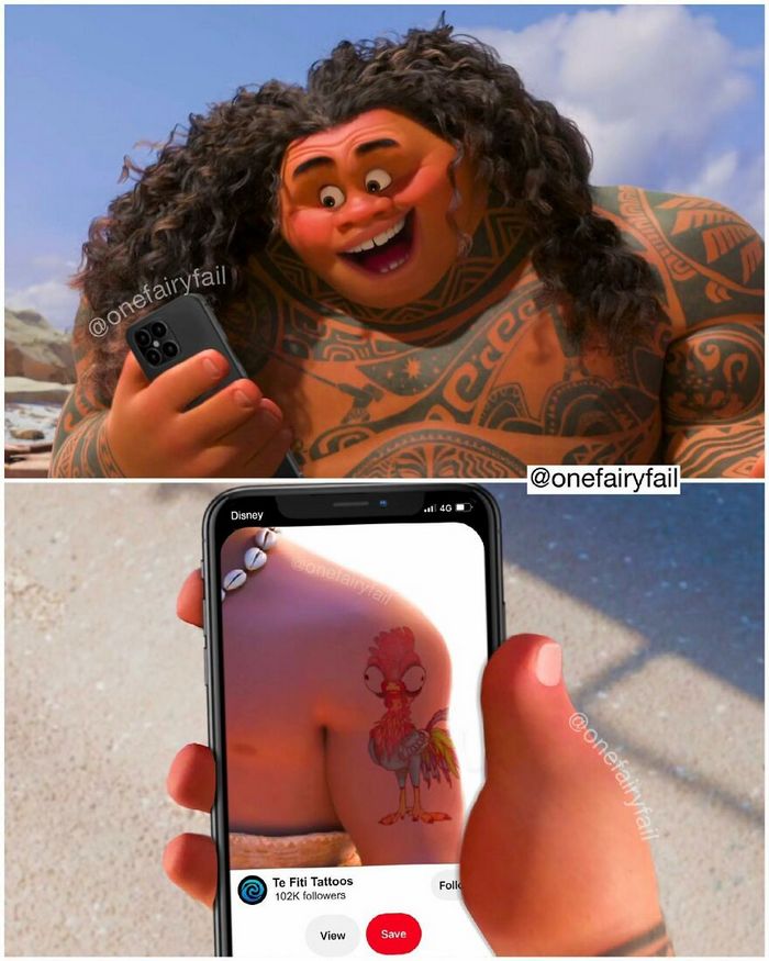 Artista coloca personagens da Disney em todos os tipos de cenários estranhos (55 fotos) 20