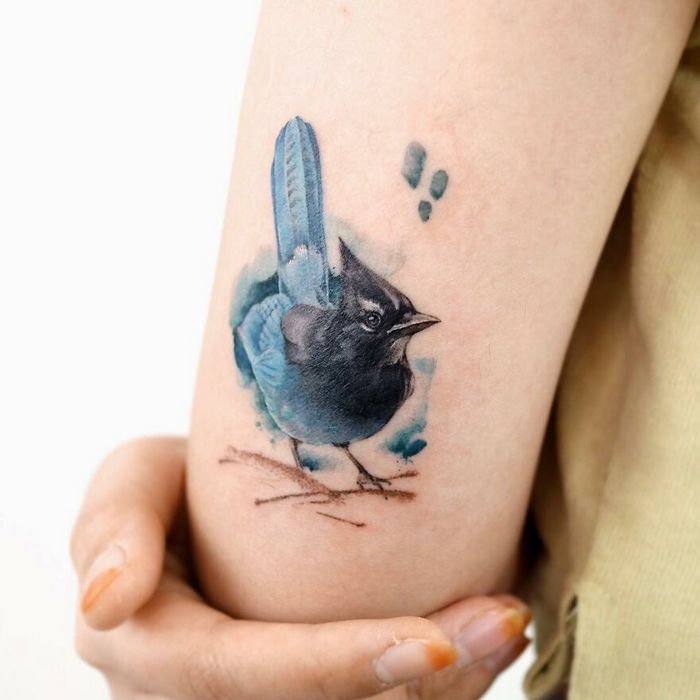 Artista coreana cria belas tatuagens que parecem pinturas em aquarela (42 fotos) 8