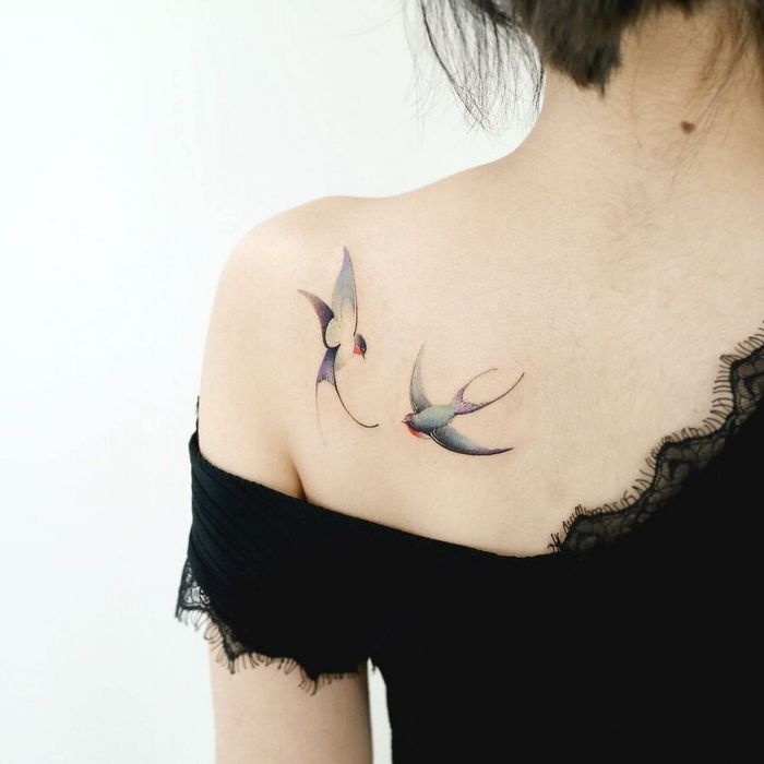 Artista coreana cria belas tatuagens que parecem pinturas em aquarela (42 fotos) 16