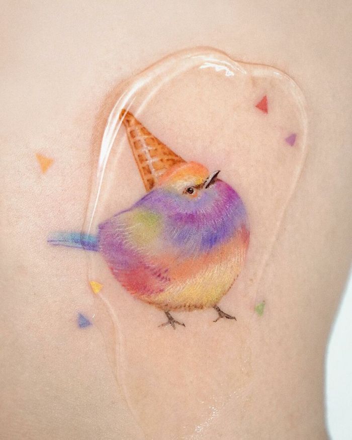 Artista coreana cria belas tatuagens que parecem pinturas em aquarela (42 fotos) 17