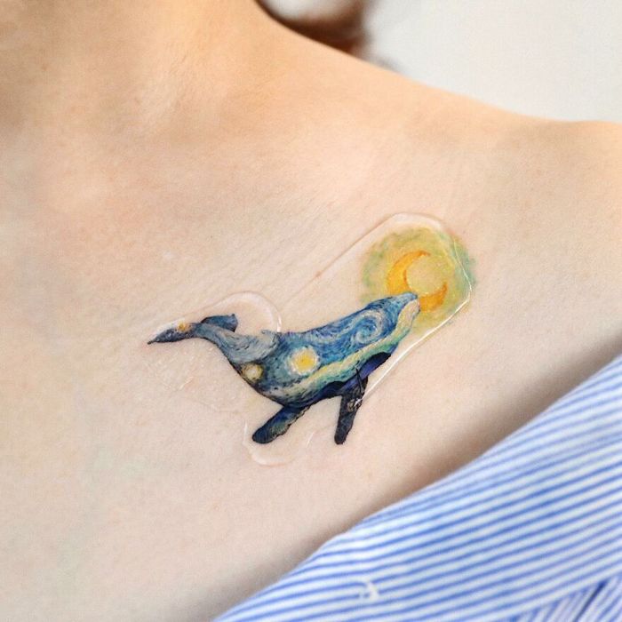 Artista coreana cria belas tatuagens que parecem pinturas em aquarela (42 fotos) 28