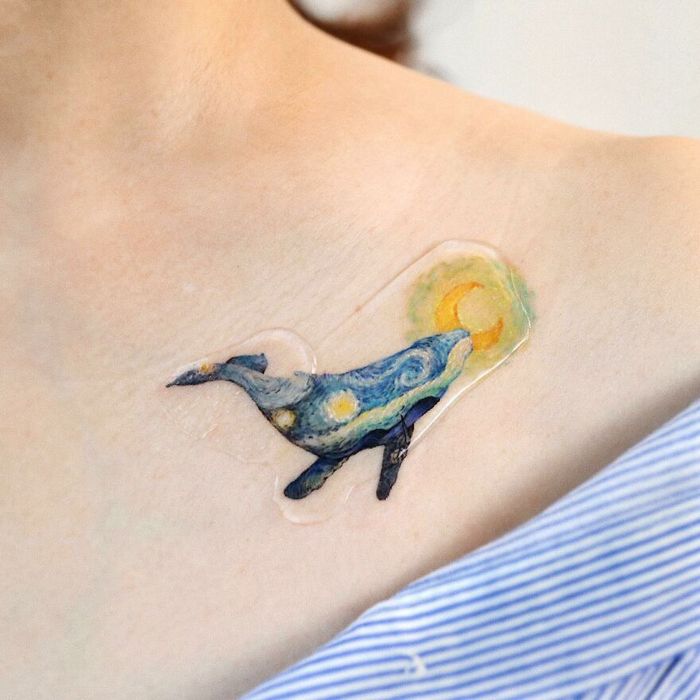 Artista coreana cria belas tatuagens que parecem pinturas em aquarela (42 fotos) 27