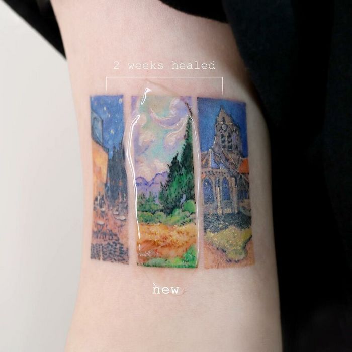 Artista coreana cria belas tatuagens que parecem pinturas em aquarela (42 fotos) 31