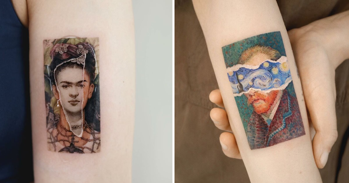 Artista coreana cria belas tatuagens que parecem pinturas em aquarela (42 fotos)