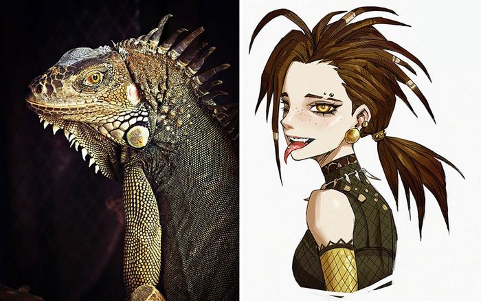 Artista coreano transforma animais em personagens de anime, mantendo suas características (17 fotos) 1
