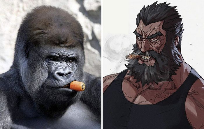 Artista coreano transforma animais em personagens de anime, mantendo suas características (17 fotos) 12