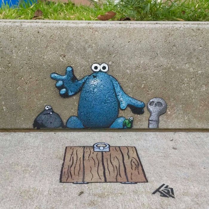 Artista torna as ruas divertidas ao criar grafites que interagem com o ambiente (46 fotos) 23