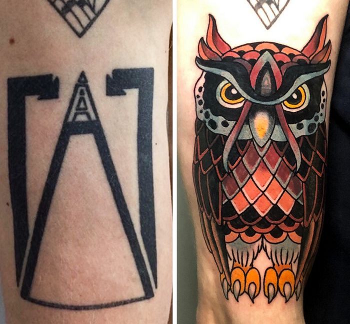 24 correção de tatuagem que transformaram desenho sem graça em algo verdadeiramente original 13