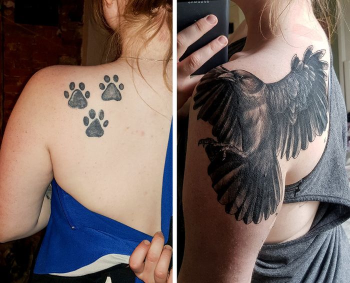 24 correção de tatuagem que transformaram desenho sem graça em algo verdadeiramente original 19