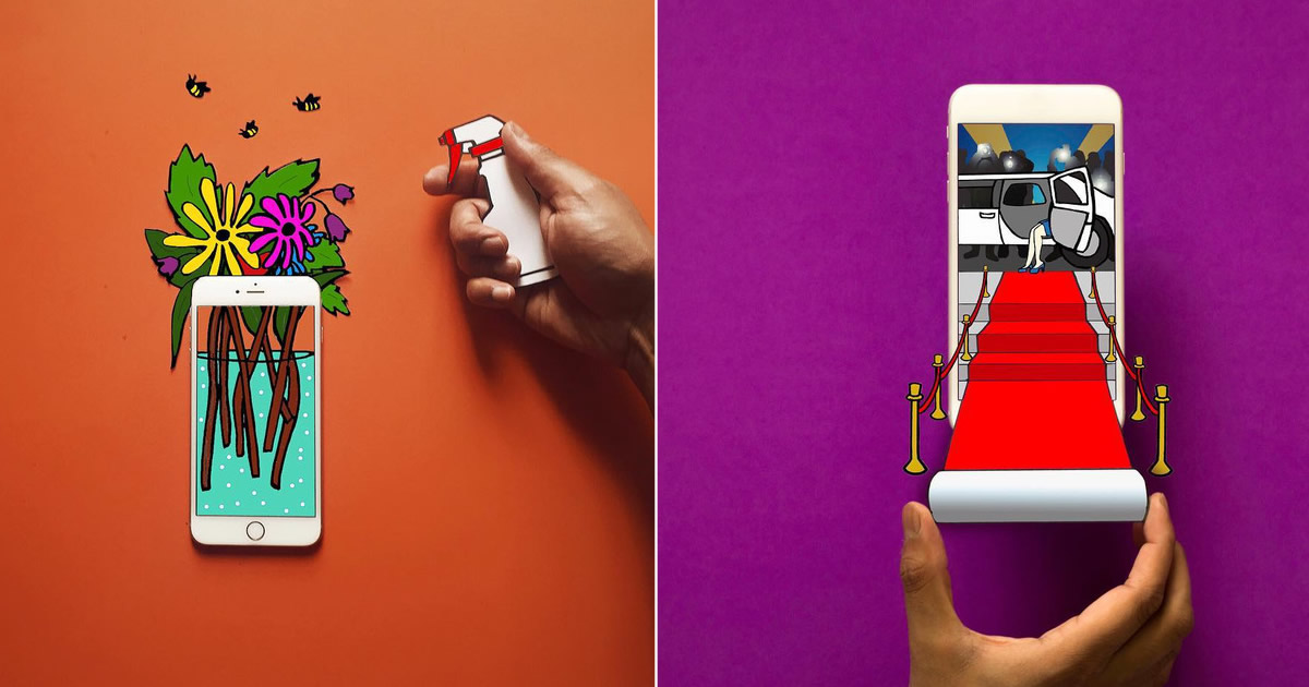 Um artista cria pequenos mundos imaginários com seu iPhone (25 fotos)