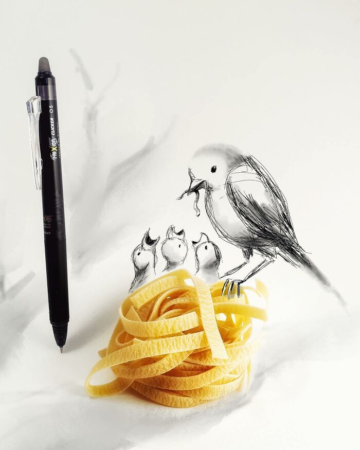 Artista de Praga desenha ilustrações interativas usando objetos do dia a dia (42 fotos) 2