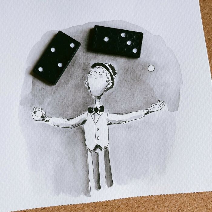 Artista de Praga desenha ilustrações interativas usando objetos do dia a dia (42 fotos) 17