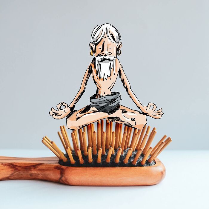 Artista de Praga desenha ilustrações interativas usando objetos do dia a dia (42 fotos) 21