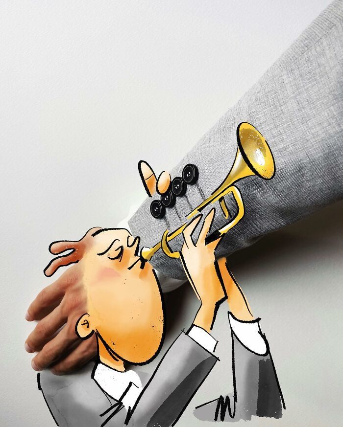 Artista de Praga desenha ilustrações interativas usando objetos do dia a dia (42 fotos) 23