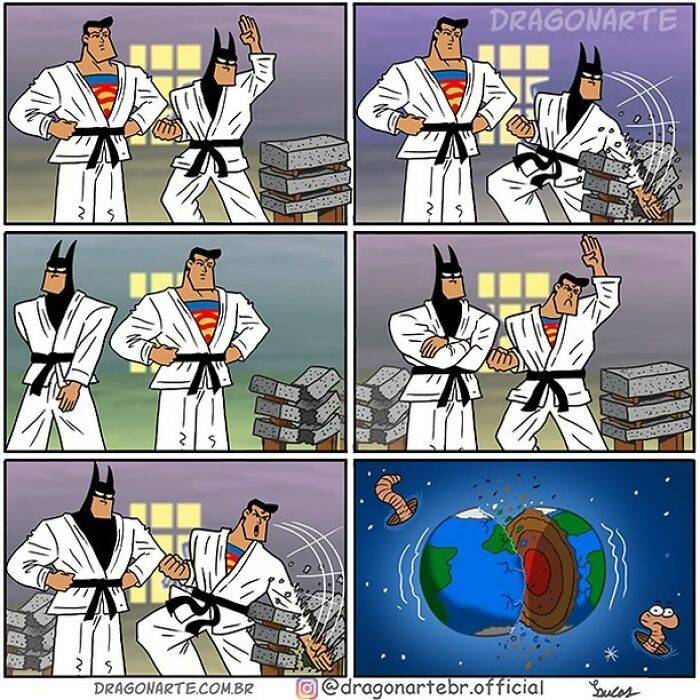 Artista mostra o que super-heróis e outros personagens famosos estão fazendo quando ninguém está olhando (34 quadrinhos) 22