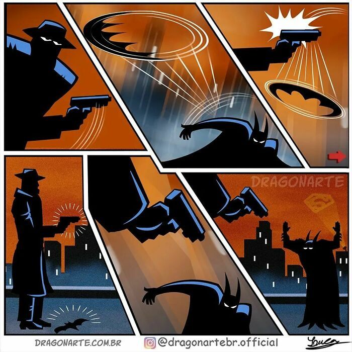 Artista mostra o que super-heróis e outros personagens famosos estão fazendo quando ninguém está olhando (34 quadrinhos) 8