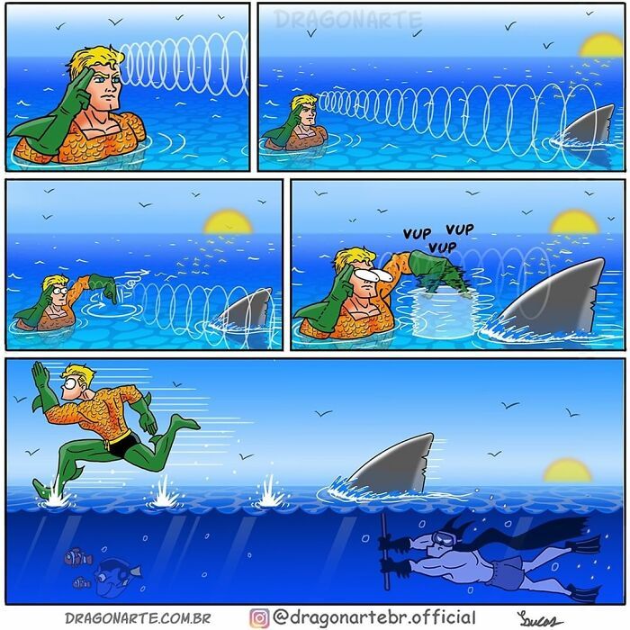 Artista mostra o que super-heróis e outros personagens famosos estão fazendo quando ninguém está olhando (34 quadrinhos) 5