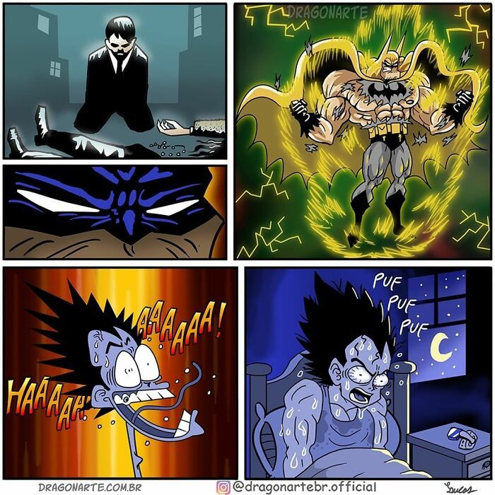 Artista mostra o que super-heróis e outros personagens famosos estão fazendo quando ninguém está olhando (34 quadrinhos) 2