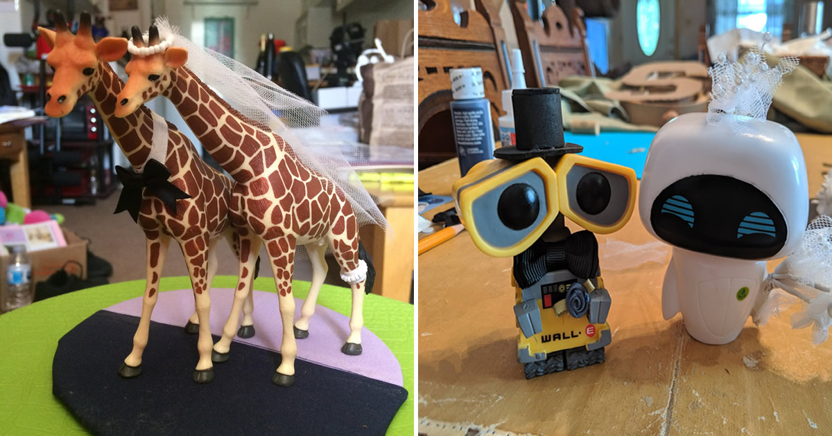 21 ideias criativas para o topo do bolo de casamento