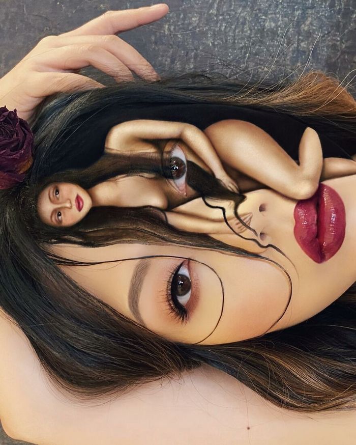 Maquiagem extraordinária: 42 looks de ilusão de ótica deste artista 3