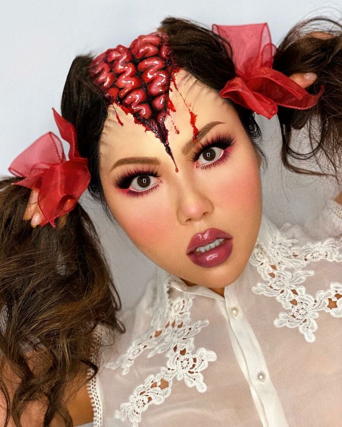 Maquiagem extraordinária: 42 looks de ilusão de ótica deste artista 39