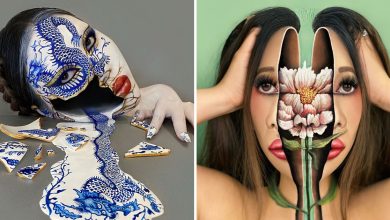 Maquiagem extraordinária: 42 looks de ilusão de ótica deste artista 70