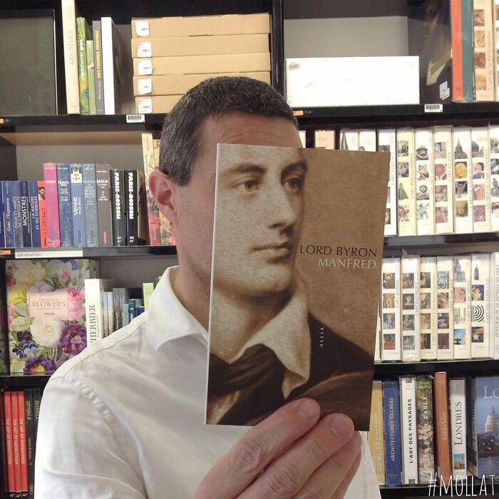 46 pessoas misturam vida com arte usando capas de livros 36