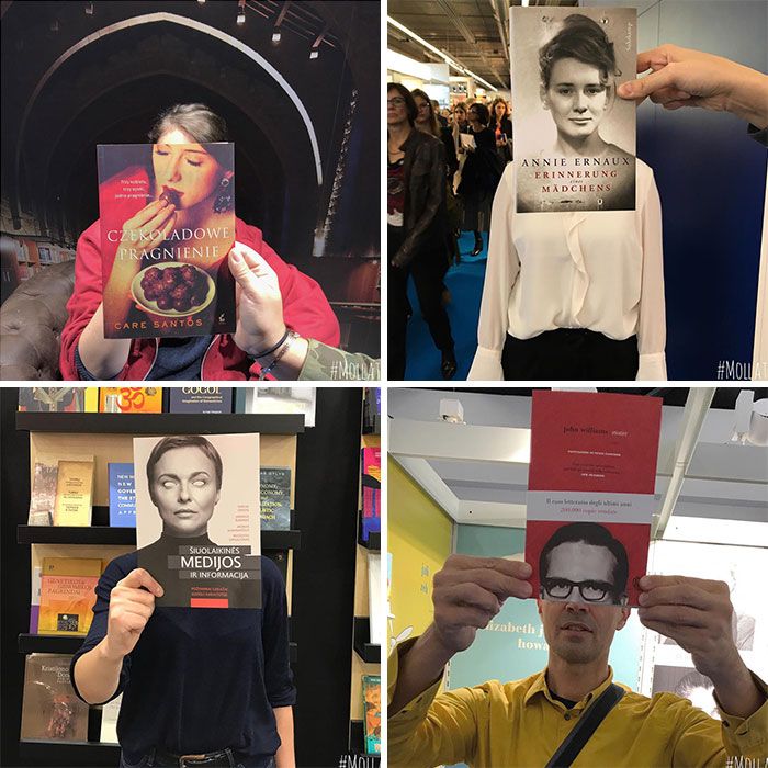 46 pessoas misturam vida com arte usando capas de livros 46