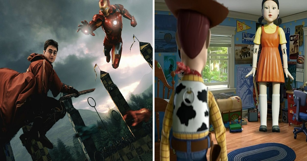 Artista digital combina personagens de filmes populares, e os resultados são hilários (48 fotos)