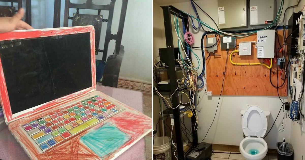 As pessoas do suporte técnico estão compartilhando os piores casos que viram durante o trabalho (25 fotos)