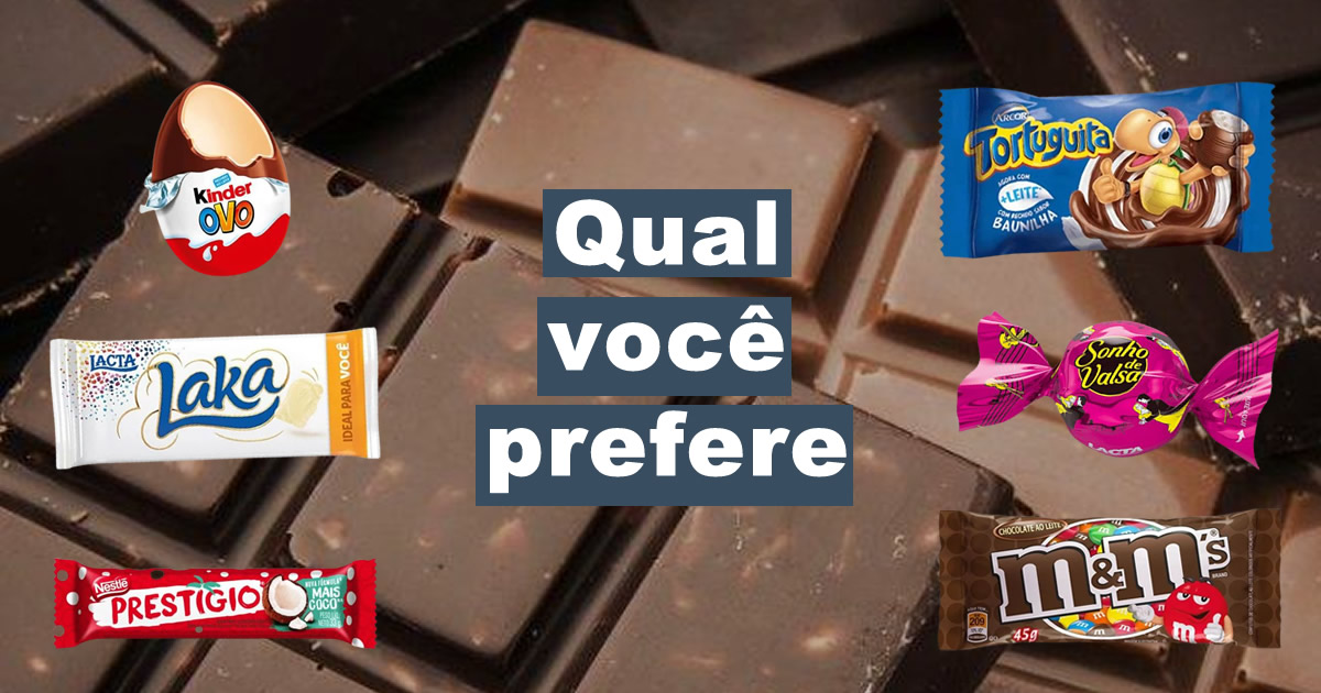 O que você prefere: Você só pode comer um desses chocolates para o resto da vida