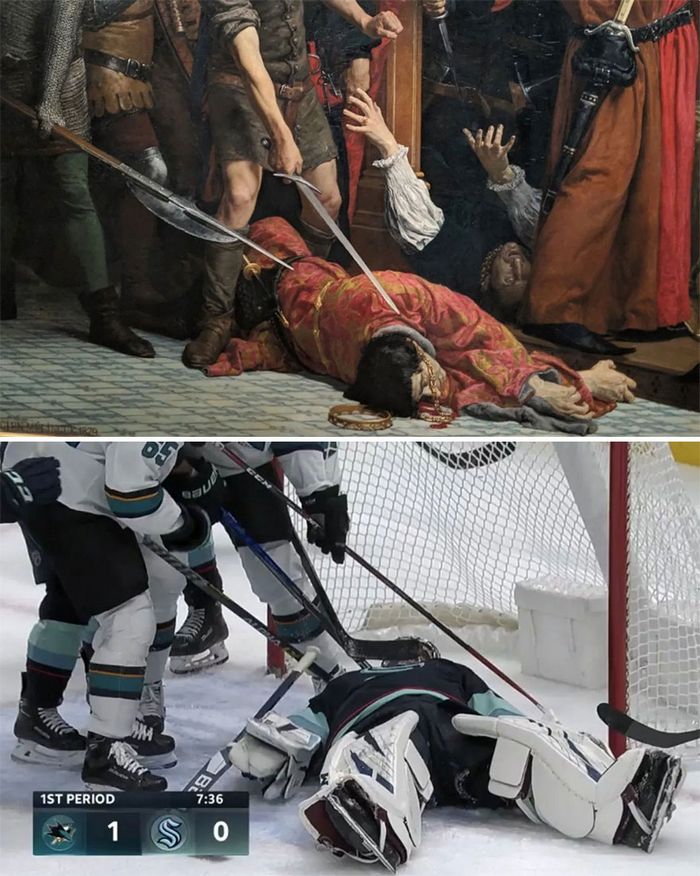 Conta do Instagram compara arte com momentos esportivos, e as pessoas acham engraçadas (46 fotos) 2