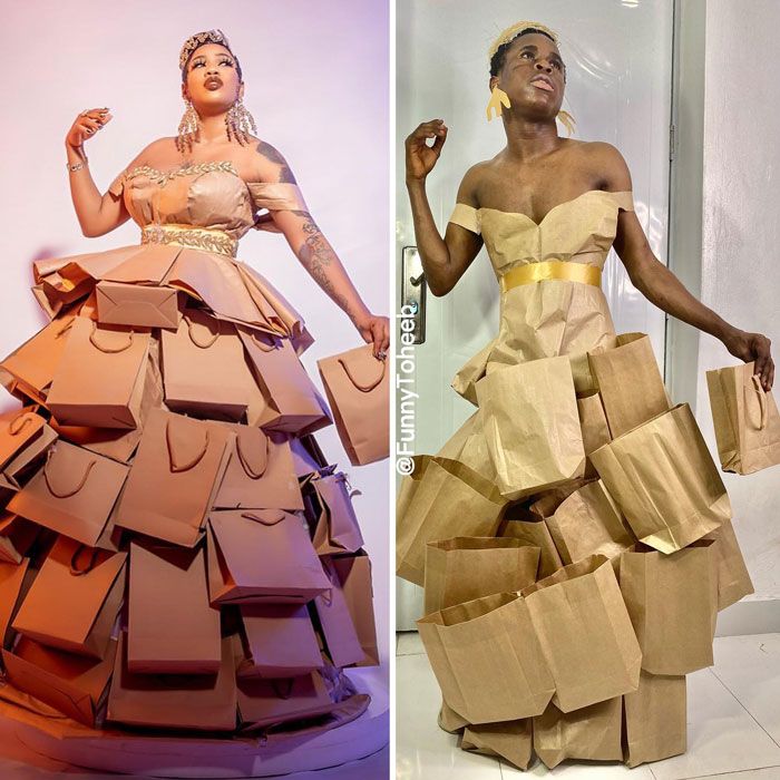 36 recriações estranhas de roupas de celebridades de baixo orçamento 13 36 recriações estranhas de roupas de celebridades de baixo orçamento 13