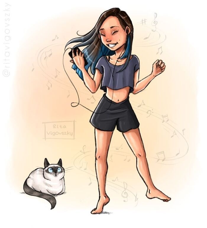 Artista mostra como é ter um gato em casa (52 fotos) 11