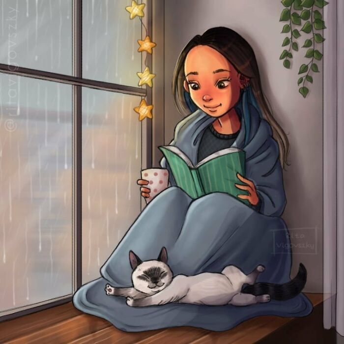 Artista mostra como é ter um gato em casa (52 fotos) 14