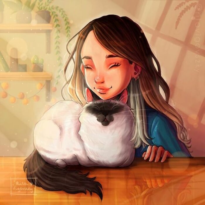 Artista mostra como é ter um gato em casa (52 fotos) 21