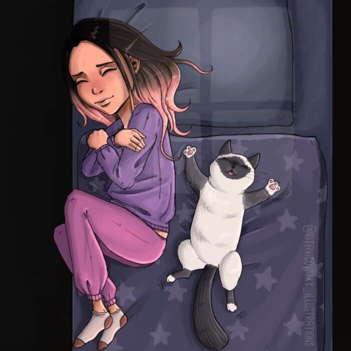 Artista mostra como é ter um gato em casa (52 fotos) 20