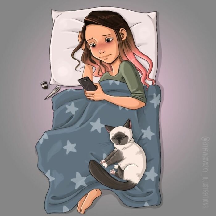 Artista mostra como é ter um gato em casa (52 fotos) 22